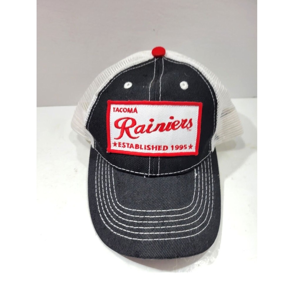 Tacoma Rainiers AAA Seattle Mariners Black White Adjustable Mesh Trucker Hat